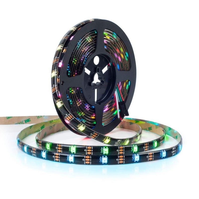 BTF-LIGHTING WS2812B RGB ECO LED Strip, Chasing Effects 5050SMD Individually Addressable 16.4FT 30Pixels/m 150Pixels Flexible Dream Color IP65 for Bedroom DIY Projects DC5V(No Adapter or Controller) - Image 1